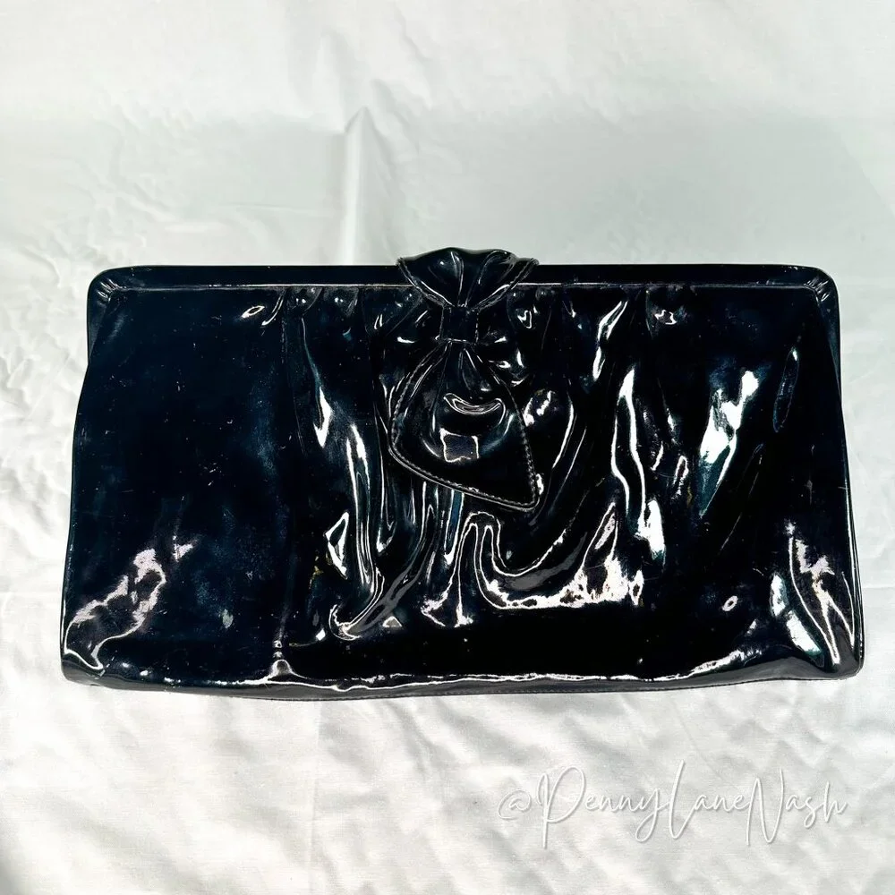 Vintage Ande Patent Leather Handbag Clutch Purse - Picture 1 of 9